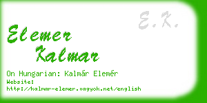 elemer kalmar business card